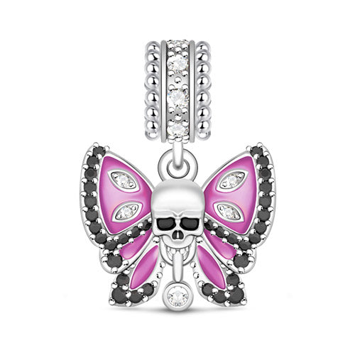 Gnoce "Song of Memories"Amythest Butterly Skull 925 Sterling Silver Charm Pendant Locket for Bracelet/Necklace_1