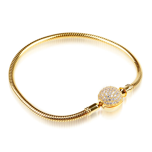 Gnoce "Endearing Gifts For Her" Crystal Round Shape Clasp Bracelet 18K Gold Plated_3