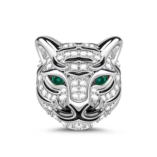 Gnoce "Strong As A Tiger" Royal Tiger WIth Czs 925 Sterling Silver Animal Bead Charm_1