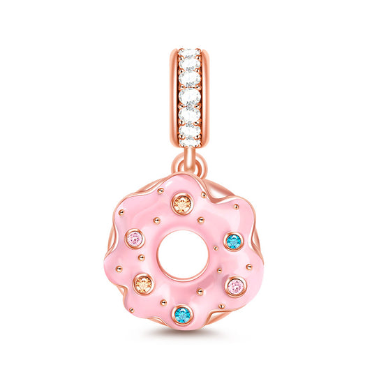 Gnoce "Everything's Gonna Be Alright" S925 Sterling Silver 18K Rose Gold Plated Donut Pendant Charm_1