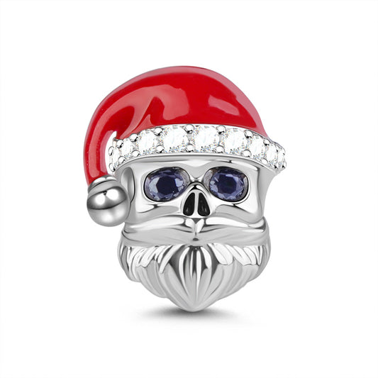 Gnoce "Give You A Surprise" Santa Claus 925 Sterling Silver Red Plated Hat Bead Charm For Christmas Gift_1