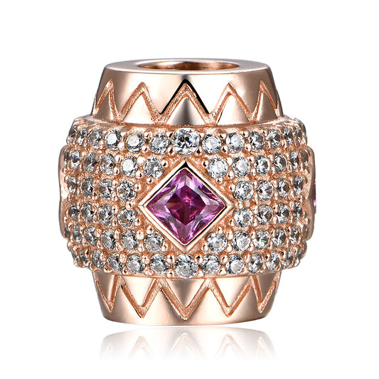 Gnoce "I Wish You Happy" Personalized 18K Rose Gold Plated Birthstone Charm 925 Sterling Silver Bead_1