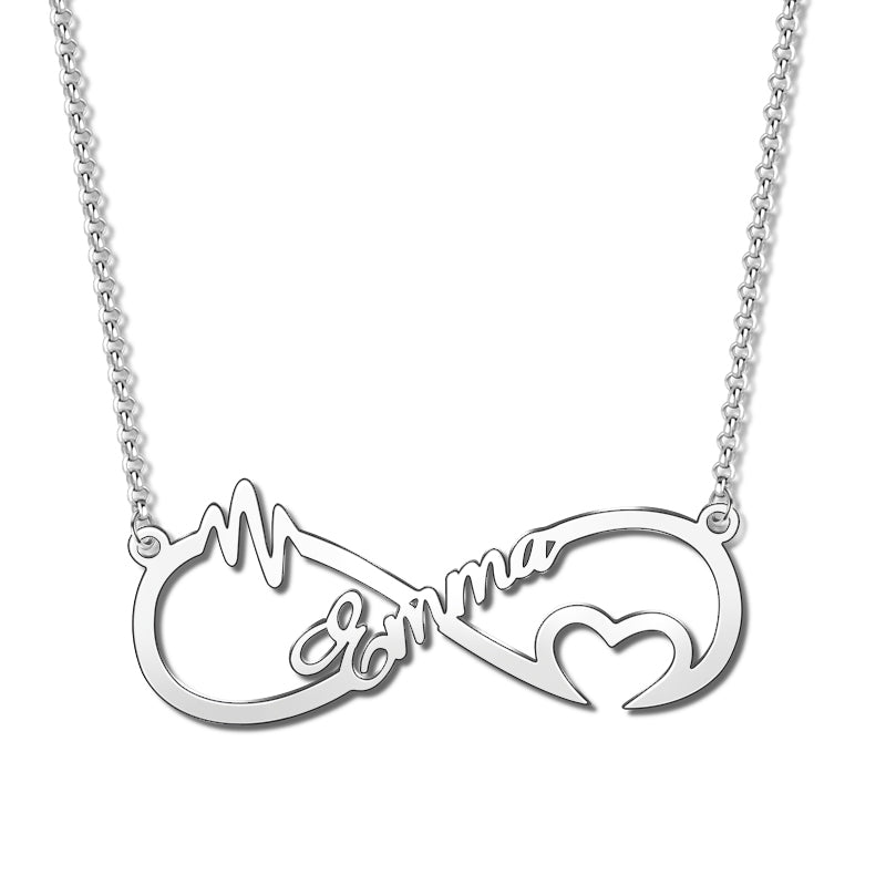 Gnoce "When Meet You" Personalized 925 Sterling Silver Infinity Necklace_3