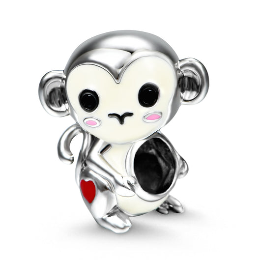 Gnoce "Smart And Active" 925 Sterling Silver Monkey Charm Bead_1