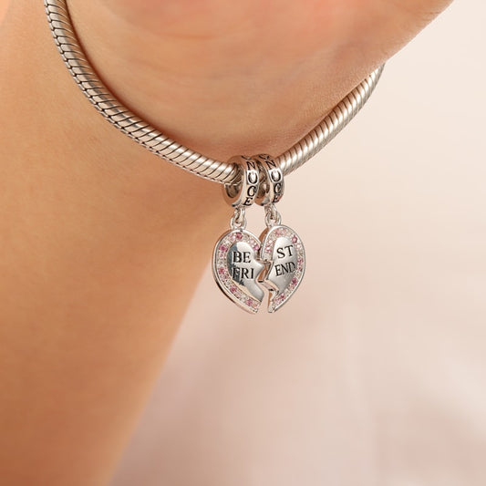 Best Friend Pendant Dangle Charm Sterling Silver with Colorful Stones_3