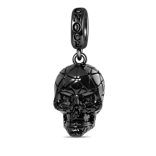 Black Skull Pendant Dangle Charm Sterling Silver Black Plated_1