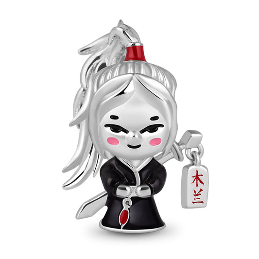 Gnoce "Chinese Heroine" Mulan Dangle Charm Sterling Silver Bead fit Bracelet_1