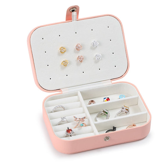 Portable Double-layer Jewelry Storage Box Earrings Rings Necklace Charm Display Box_1