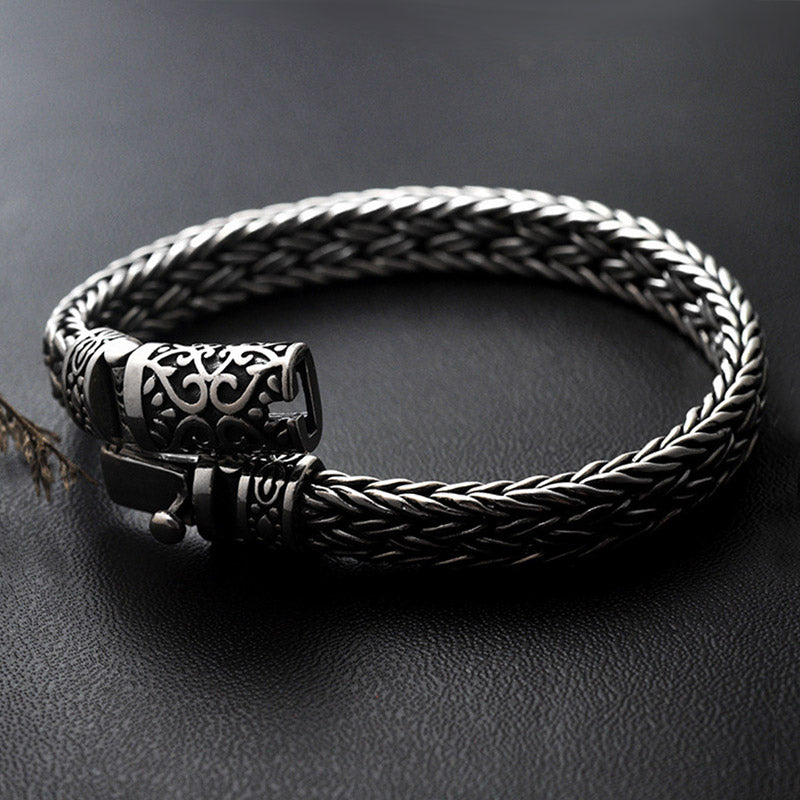 Men's Sterling Silver Hand-Woven Bracelet_3