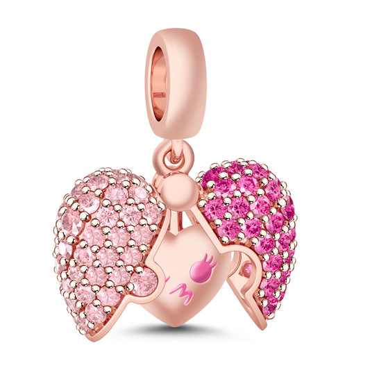 Gnoce "Surprising Love" 925 Sterling Silver 18K Rose Gold Plating Open Heart Dangle Charm Bead for European Bracelets_1
