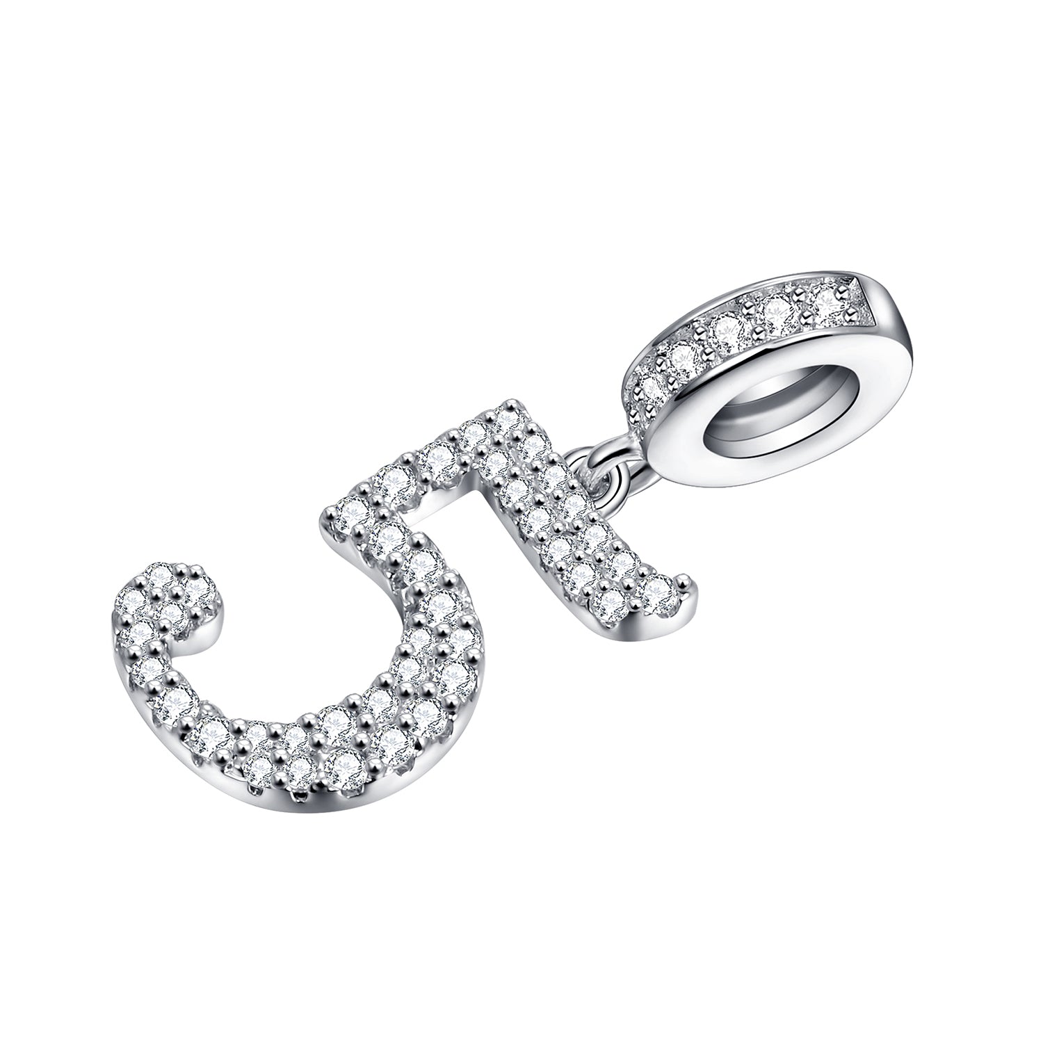 Gnoce "Give Me Five" Number Theme Number Five Silver Pendant For Bracelet or Necklace_2