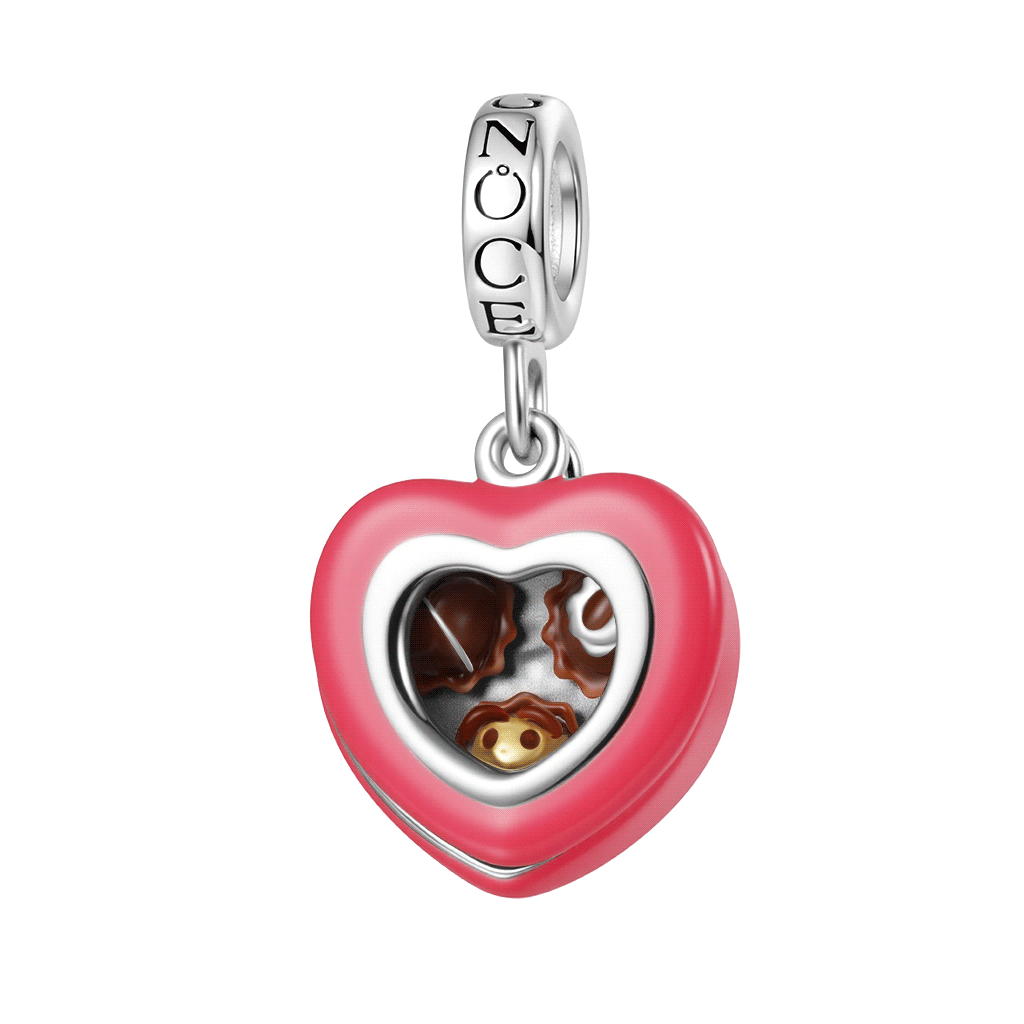 Bee in Chocolate Heart Box Pendant