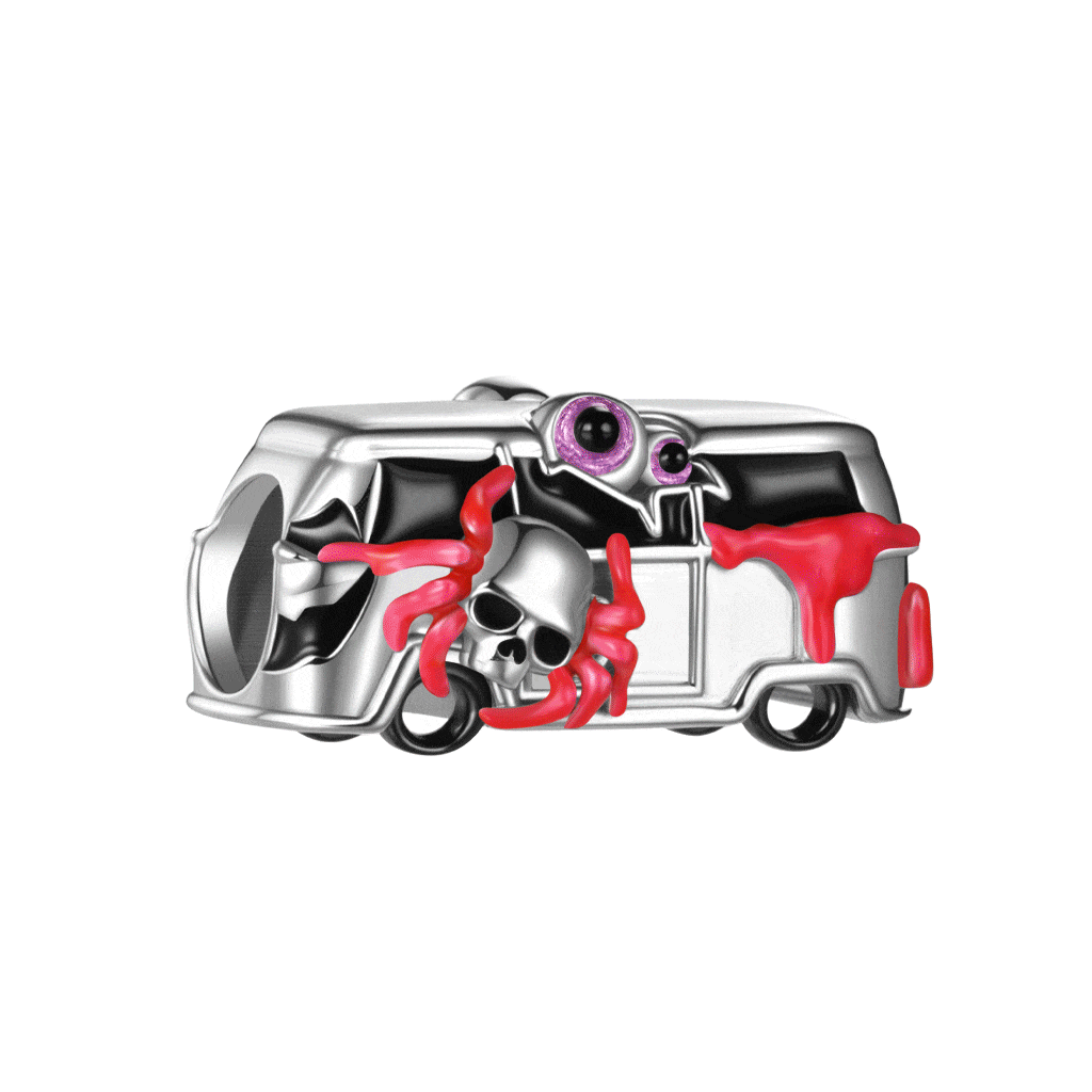 Halloween Ghost Bus Charm