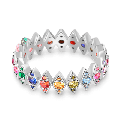 Rhombus Colorful Eternity Ring