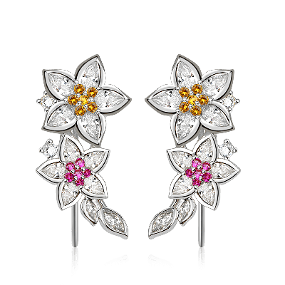 Elegant Flowers Climbers Earrings