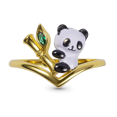 "Panda Loves Bamboo" V Ring