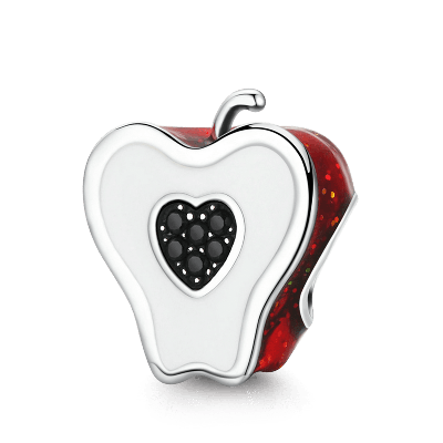 Black Heart Apple Charm