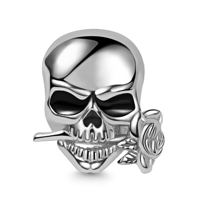 Skull & Rose Charm