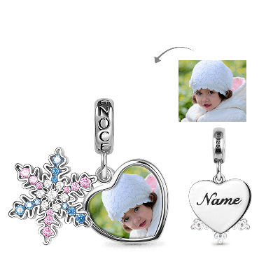 Snowflake Engravable Photo Pendant