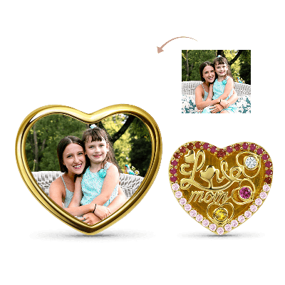 Love Mom Photo Charm