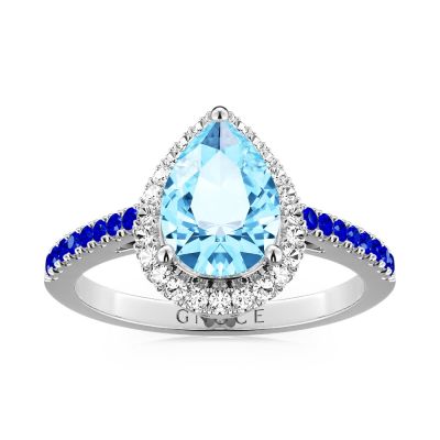 Blue Teardrop Ring