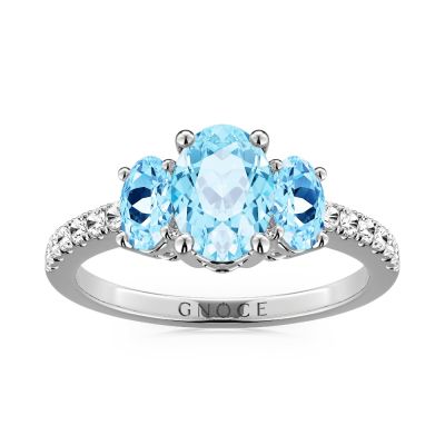 Sky Blue Three-Stone Ring