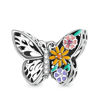 "Butterfly Loves Flowers" Charm