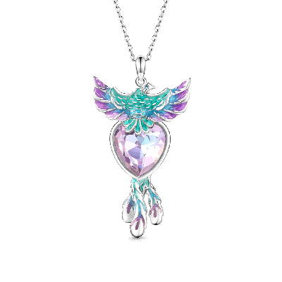 Phoenix Embrace Heart Necklace
