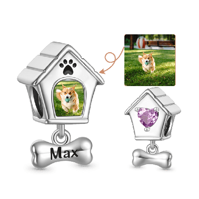 Pet Dog House Photo Charm