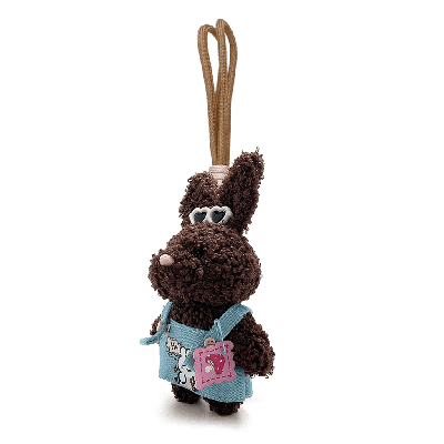 Brown Bunny Keychain Plush Pendant