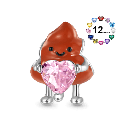 Poop Embraces Heart Charm
