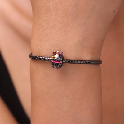 Black Cat Clown Charm