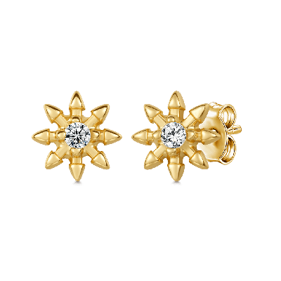 14K/10K Solid Gold Spiked Star Stud Earrings