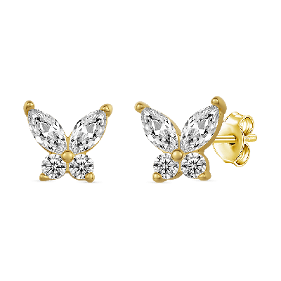 14K/10K Solid Gold Butterfly Stud Earrings
