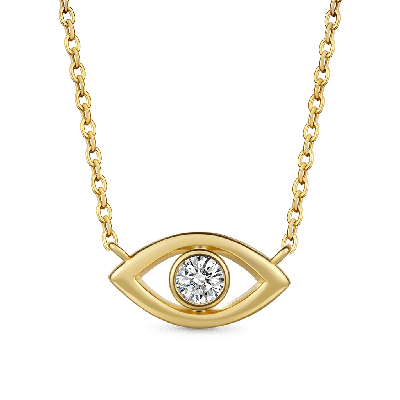 14K/10K Solid Gold Evil Eye Necklace