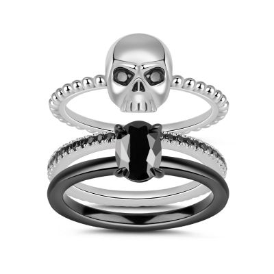 Skull Ring Stackable 3 Pieces