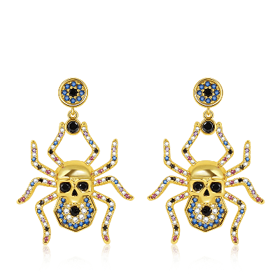 Spider Skull Earrings