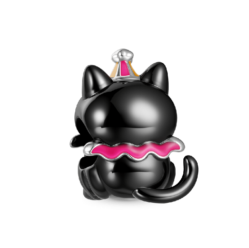 Black Cat Clown Charm