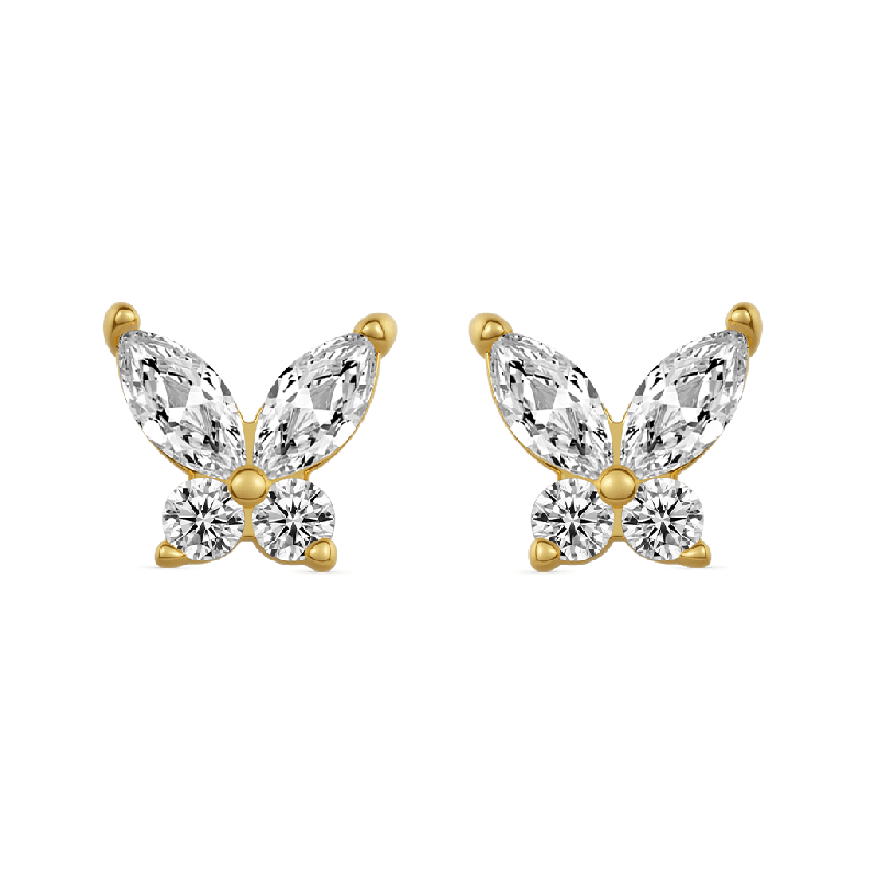 14K/10K Solid Gold Butterfly Stud Earrings