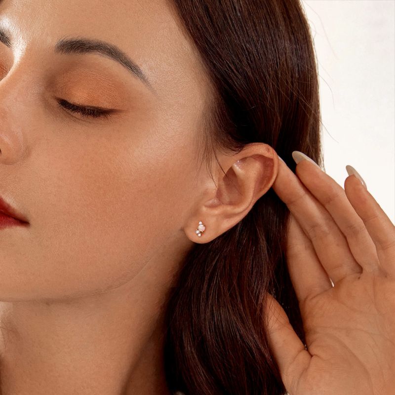 14K/10K Solid Gold Opal Stud Earrings