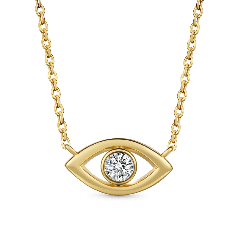 14K/10K Solid Gold Evil Eye Necklace