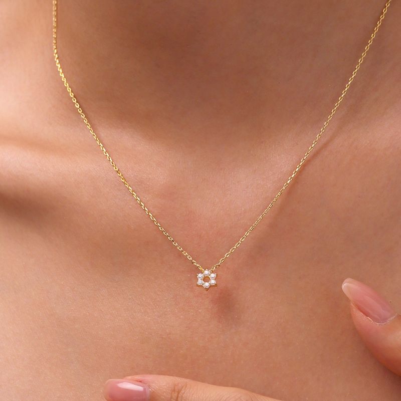 14K/10K Solid Gold Hexagram Necklace