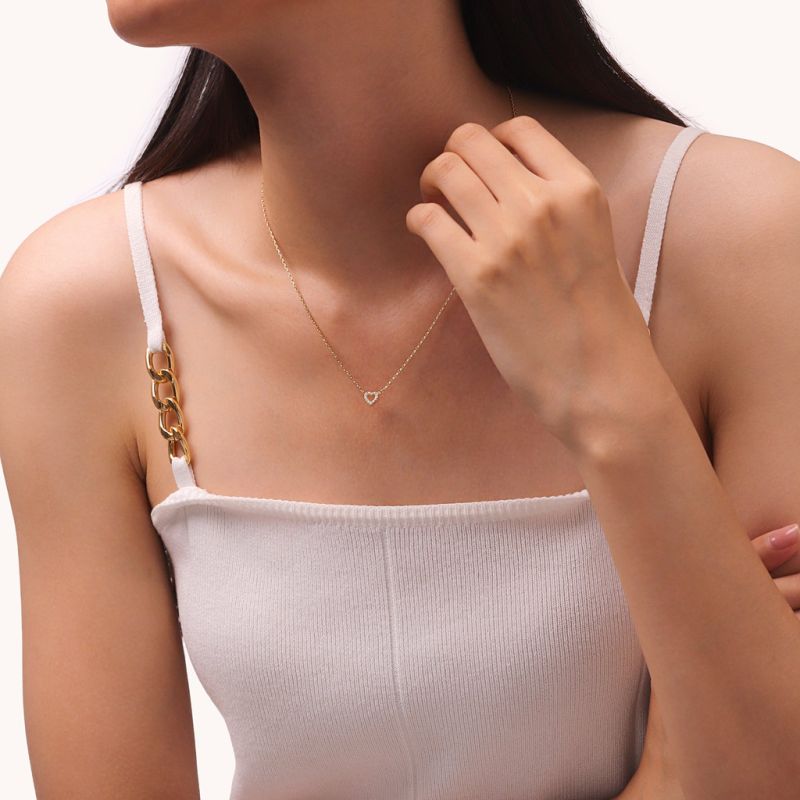 14K/10K Solid Gold Love Heart Necklace