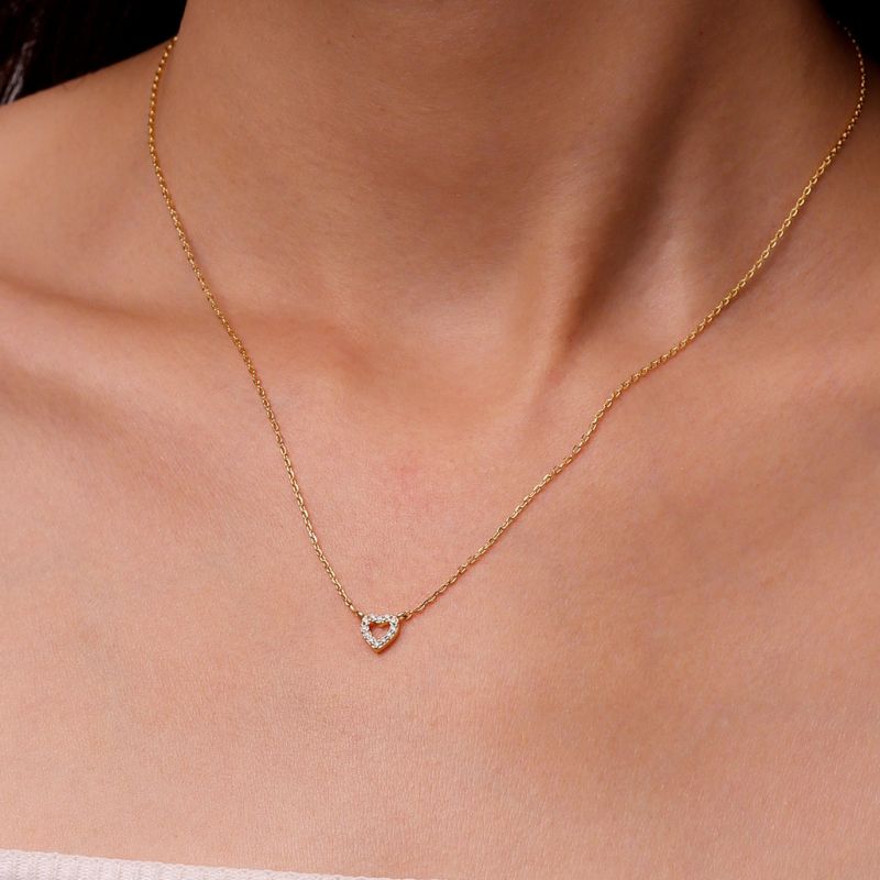 14K/10K Solid Gold Love Heart Necklace