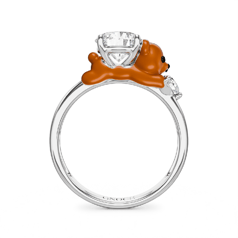 Bear Embraces Heart Ring