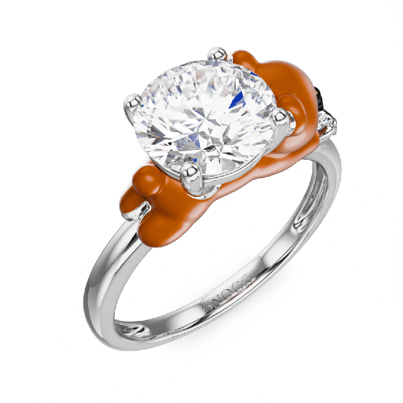 Bear Embraces Heart Ring
